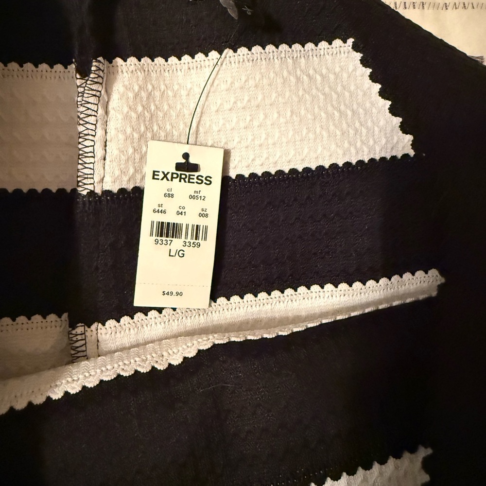 Express Monochrome Striped Dress